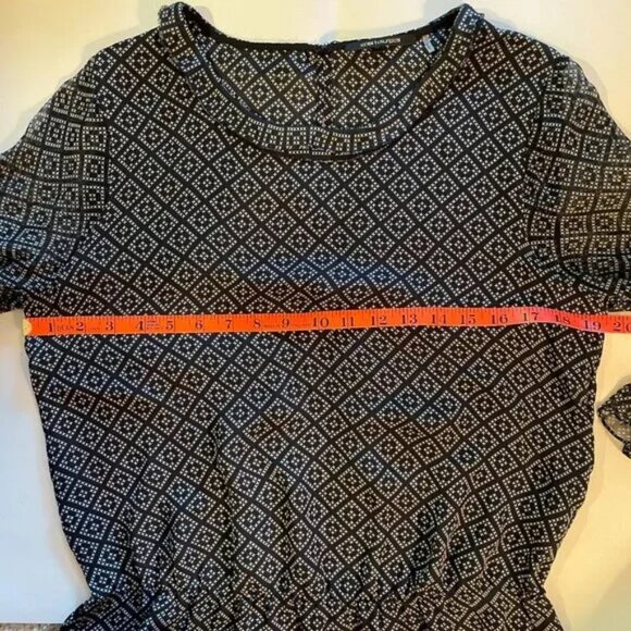 Kobi Halperin Silk Diamond Print Sheer Blouse Bell Sleeves Size M - Picture 5 of 10